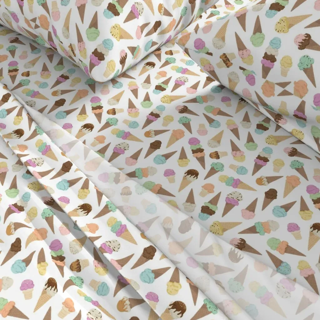 Ice Cream Cones White Scatter Twin Sheet Set - Pastel Pink alternate view
