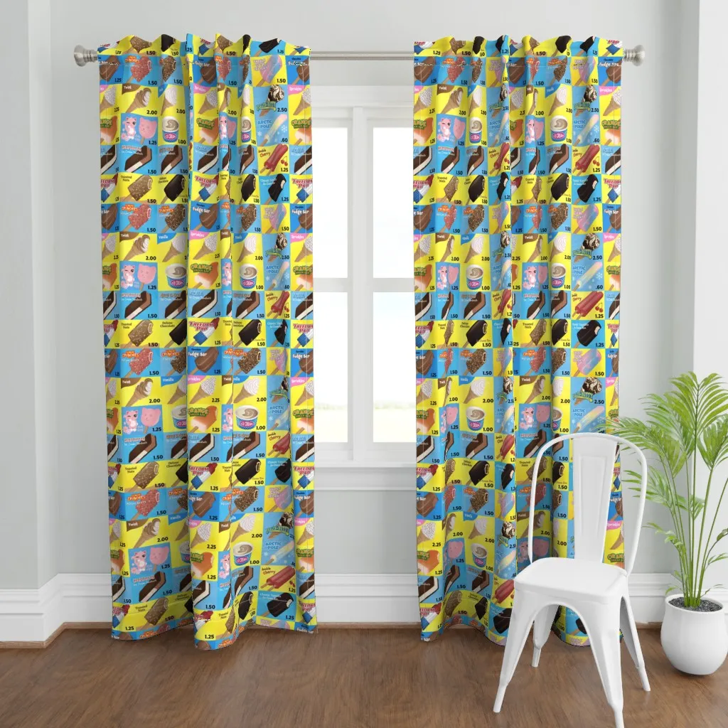 Ice Cream Truck Menu Curtain Panel - Yellow product