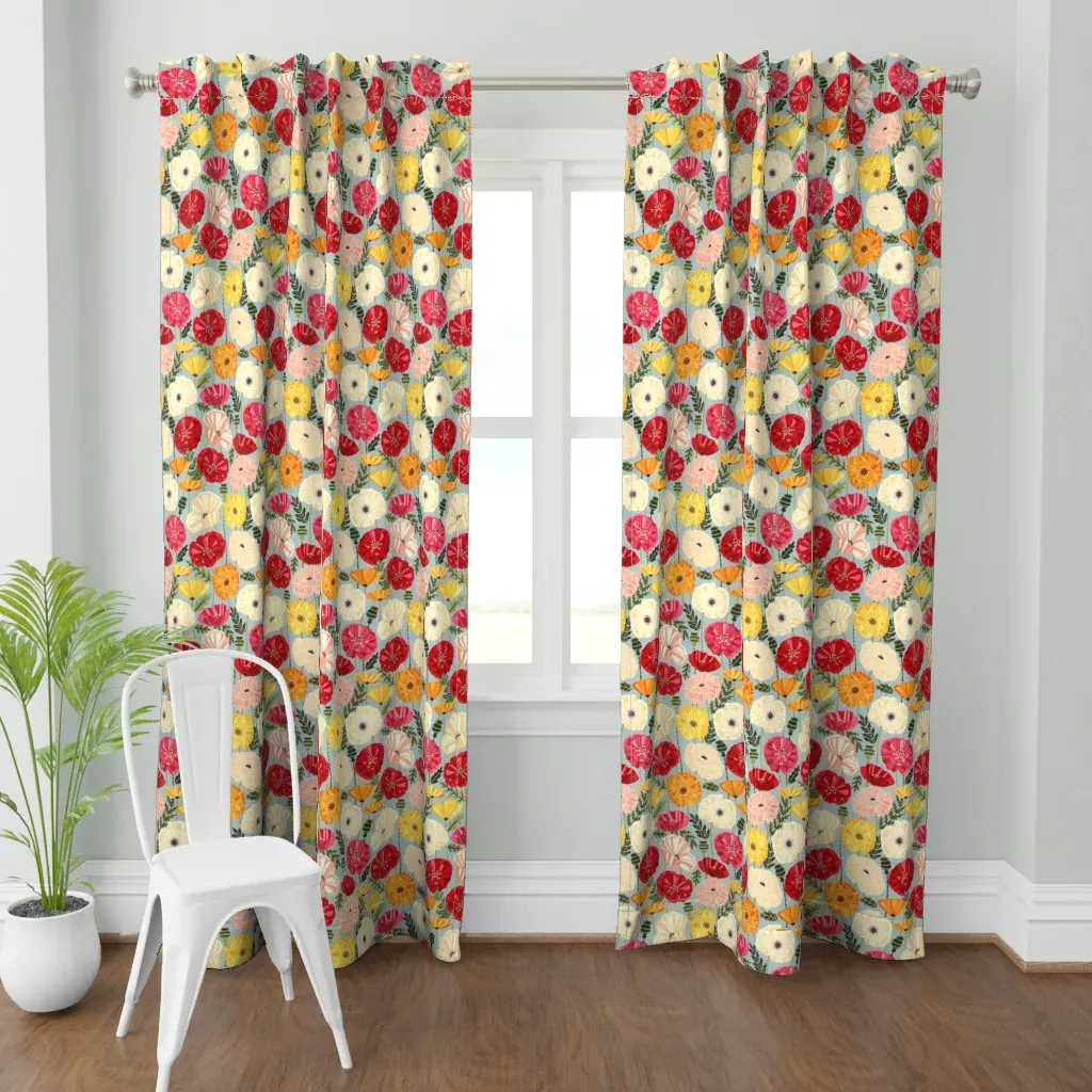 Iceland Poppies Curtain Panel - Red product
