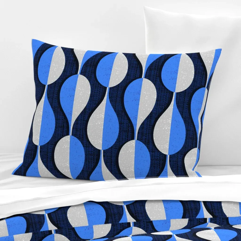 Icy Drops Standard Knife Edge Cushion Cover - Blue, Cotton Sateen product