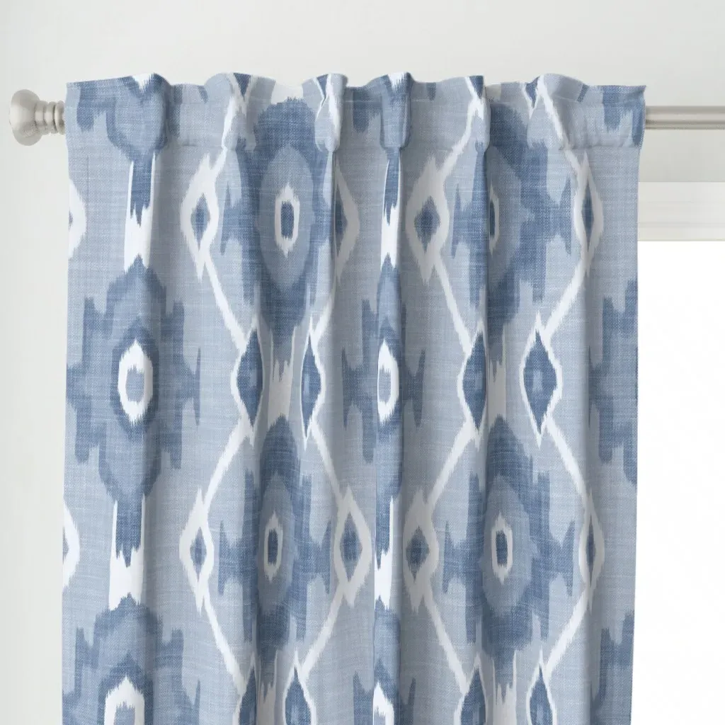 Ikat Diamonds Curtain Panel - Indigo alternate view