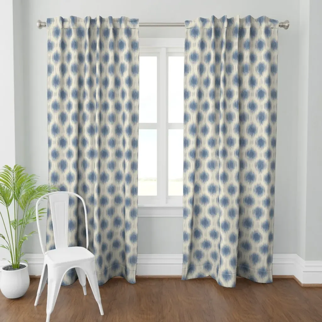 Ikat Dot Curtain Panel - Blue product