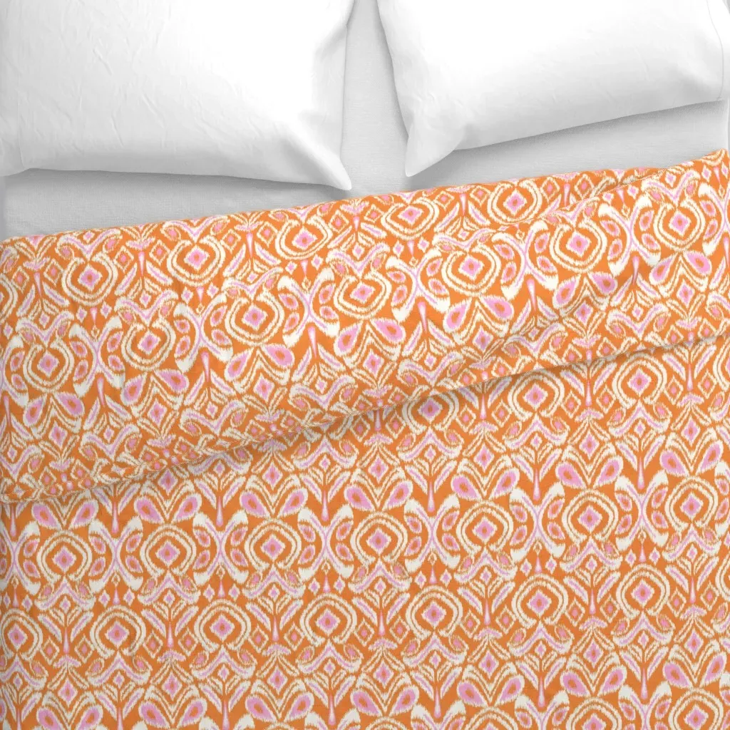 Ikat Flower Duvet Cover - Orange alternate view