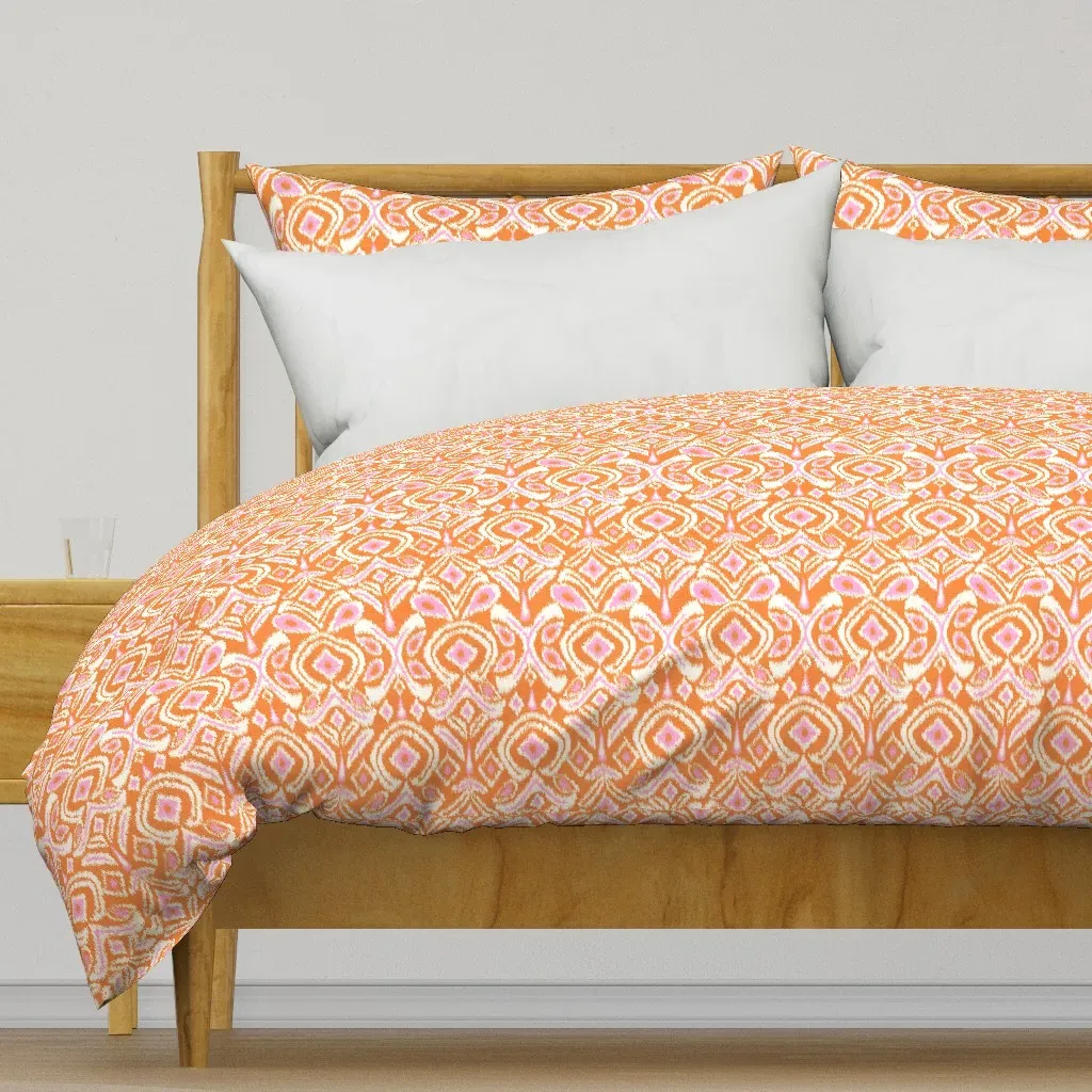Ikat Flower Duvet Cover - Orange product