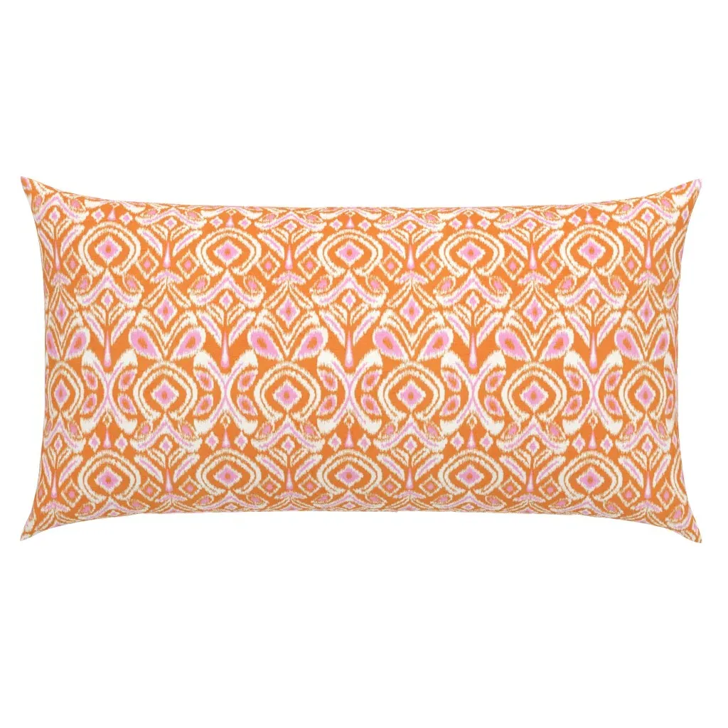 Ikat Flower King Pillow Sham - Orange product