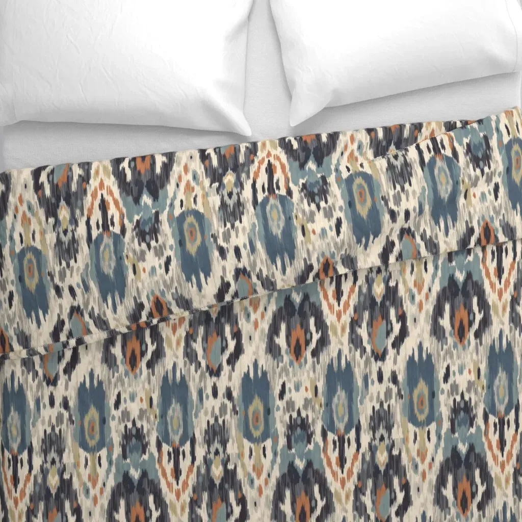 Ikat Fusion Sand & Sea Duvet Cover - Beige alternate view