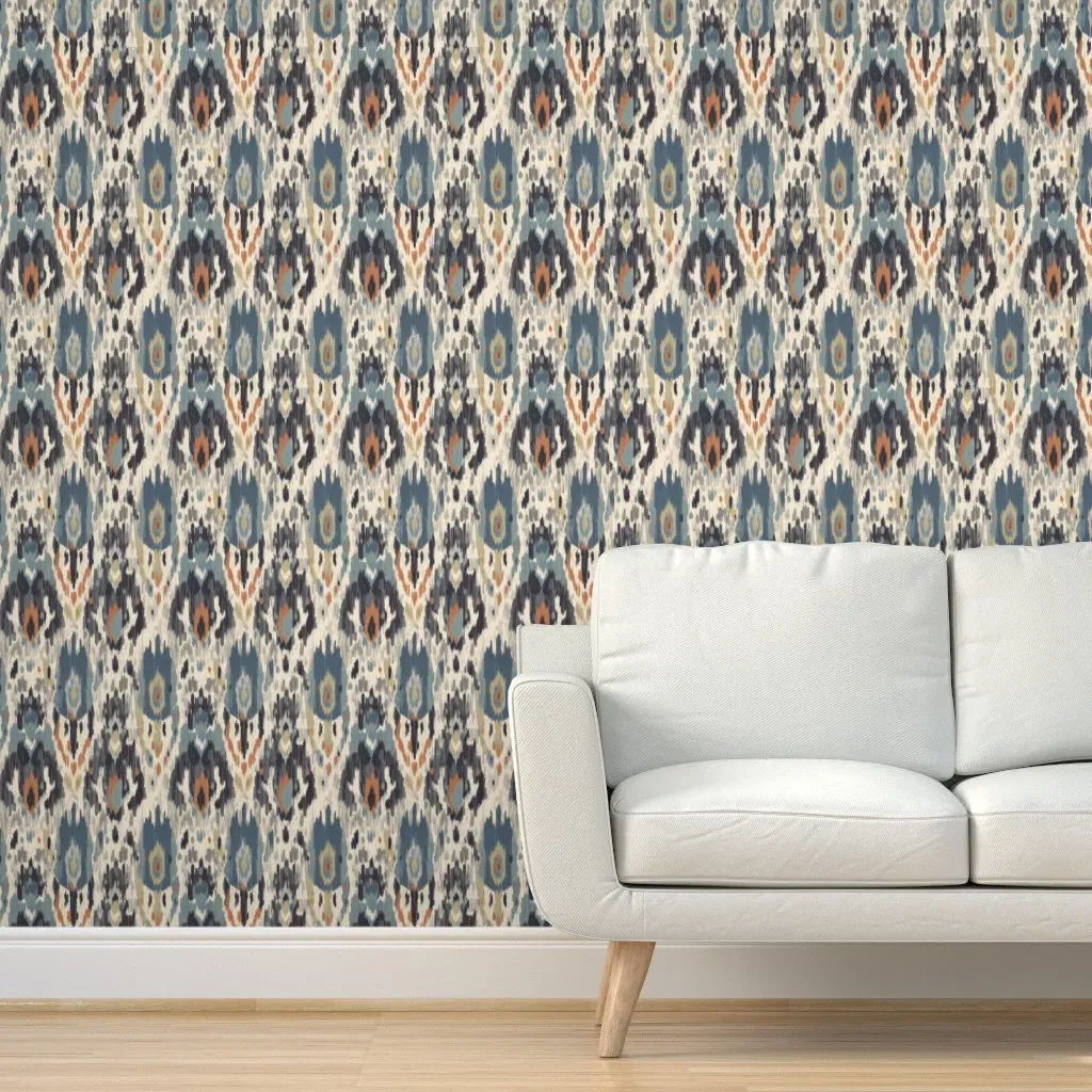 Ikat Fusion Sand & Sea Peel and Stick Wallpaper - Beige product