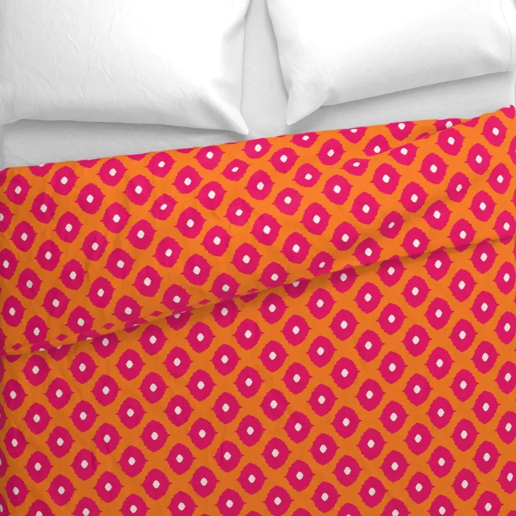 Ikat Moroccan Eyes Duvet Cover - Pink alternate view