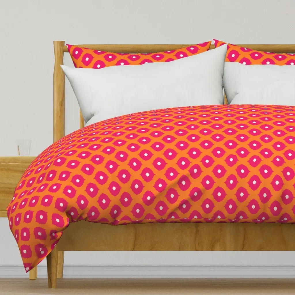Ikat Moroccan Eyes Duvet Cover - Pink product