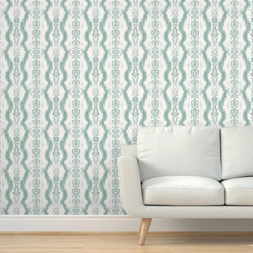 Ikat Of The Orient Peel and Stick Wallpaper - Aqua product
