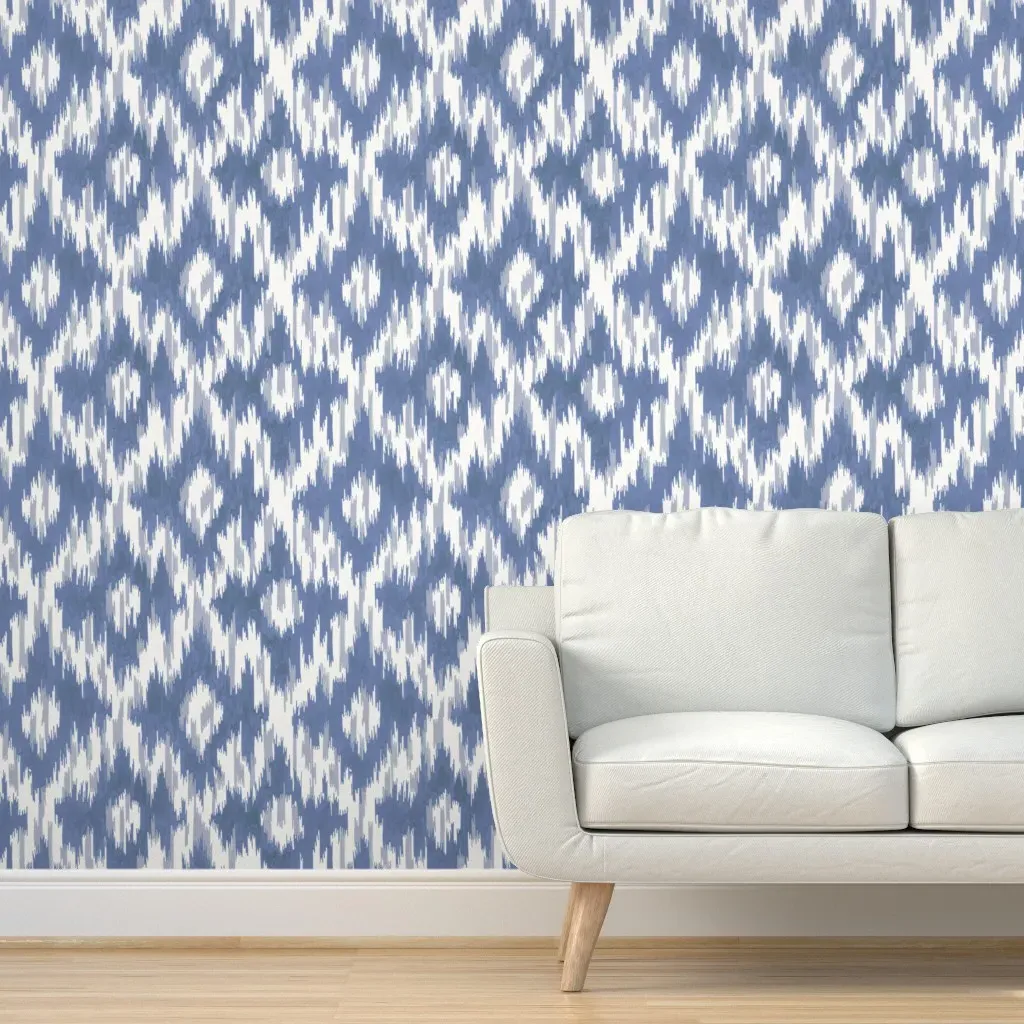 Ikat Peel and Stick Wallpaper - Dusty Blue product