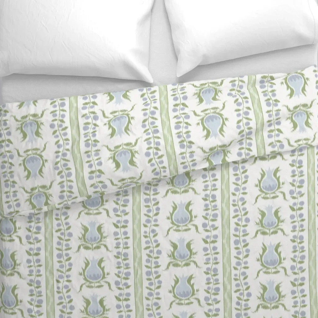 Ikat Pomegranates Duvet Cover - Light Blue alternate view