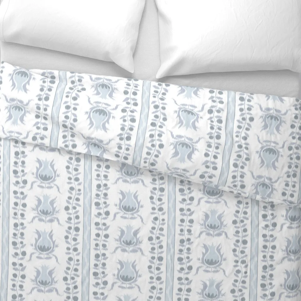 Ikat Pomegranates Duvet Cover - Light Blue alternate view