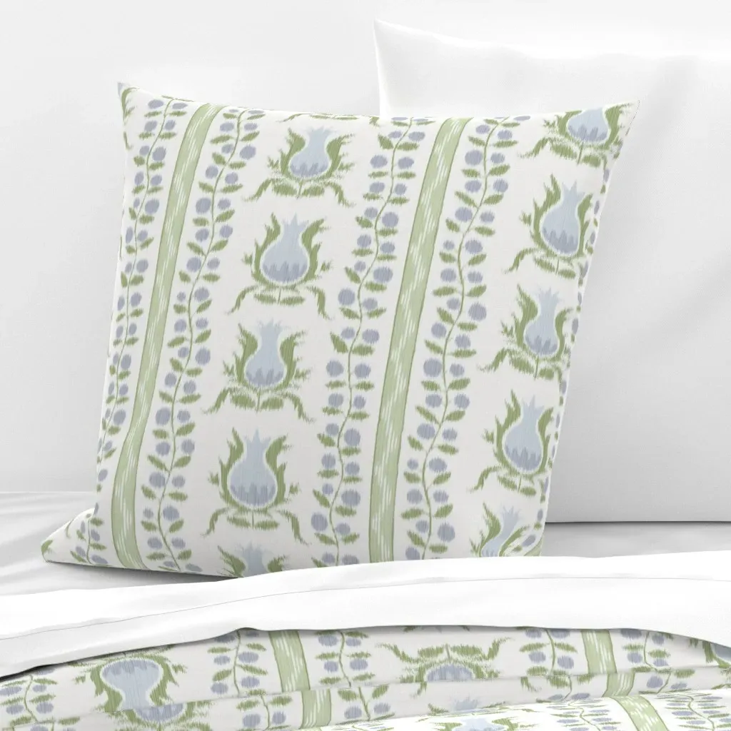 Ikat Pomegranates Euro Pillow Sham - Light Blue product