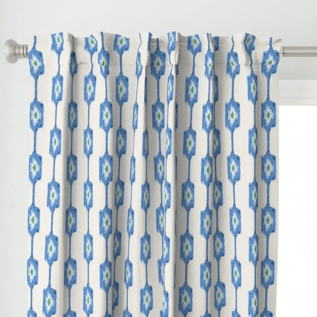 Ikat Stripes Curtain Panel - Blue alternate view