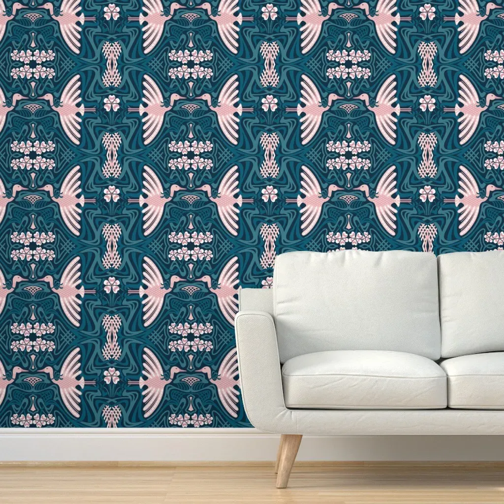I'll Fly Away Peel and Stick Wallpaper - Teal product