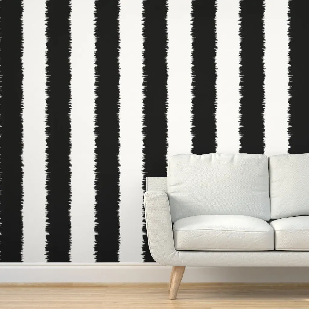 I'M Getting Static Ikat Stripe Peel and Stick Wallpaper - Black product