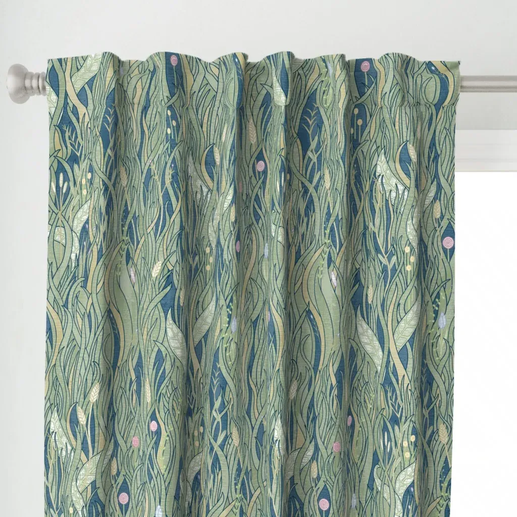 Imaginary Grassy Meadow Curtain Panel - Green alternate view