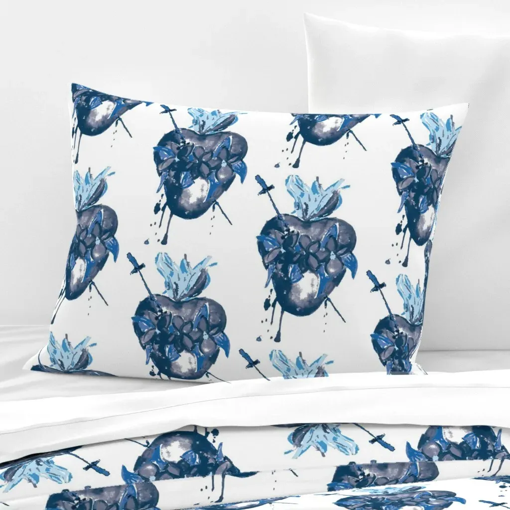 Immaculate Heart Standard Knife Edge Cushion Cover - Navy, Cotton Sateen product