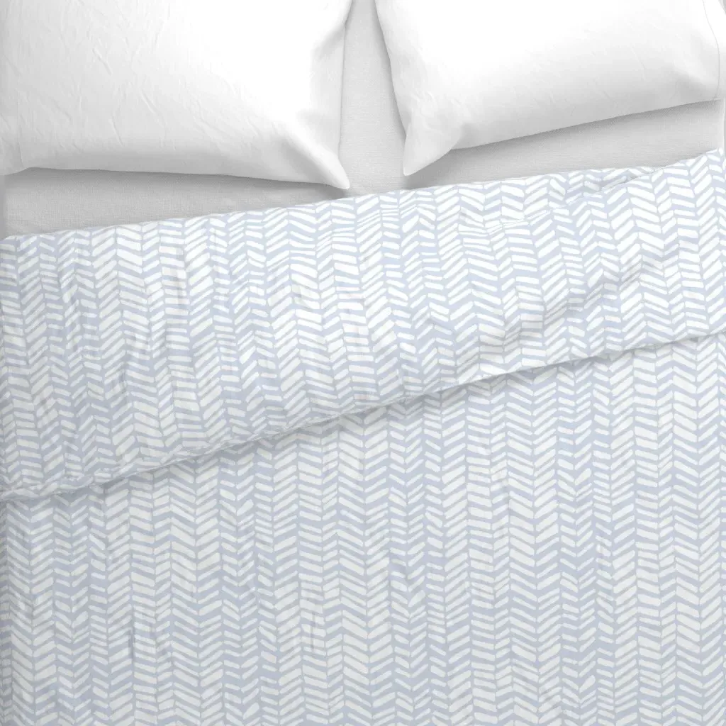 Impression Pale Blue Duvet Cover - White alternate view