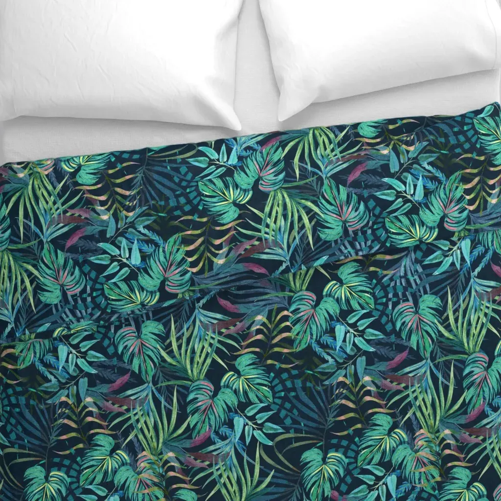 In A Tropical Mood Duvet Cover - Teal alternate view