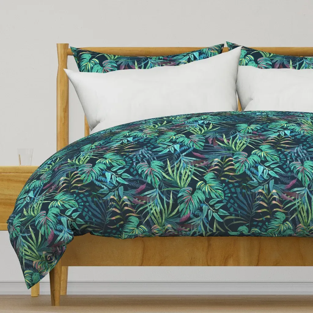 In A Tropical Mood Duvet Cover - Teal product