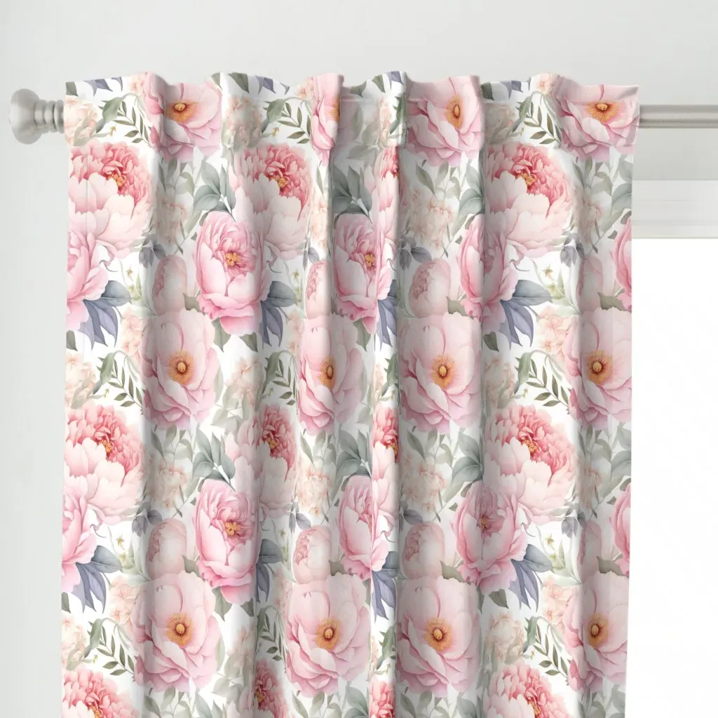 In Bloom Curtain Panel - Pink alternate view