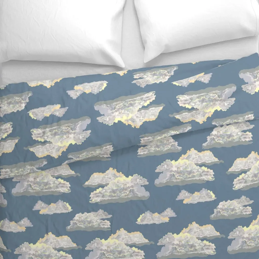 In The Clouds-Twilight Duvet Cover - Light Gray alternate view