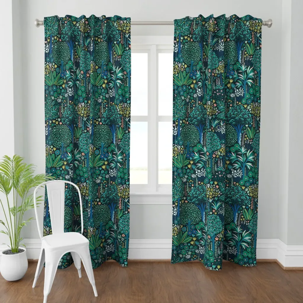 In The Jungle Curtain Panel - Teal product