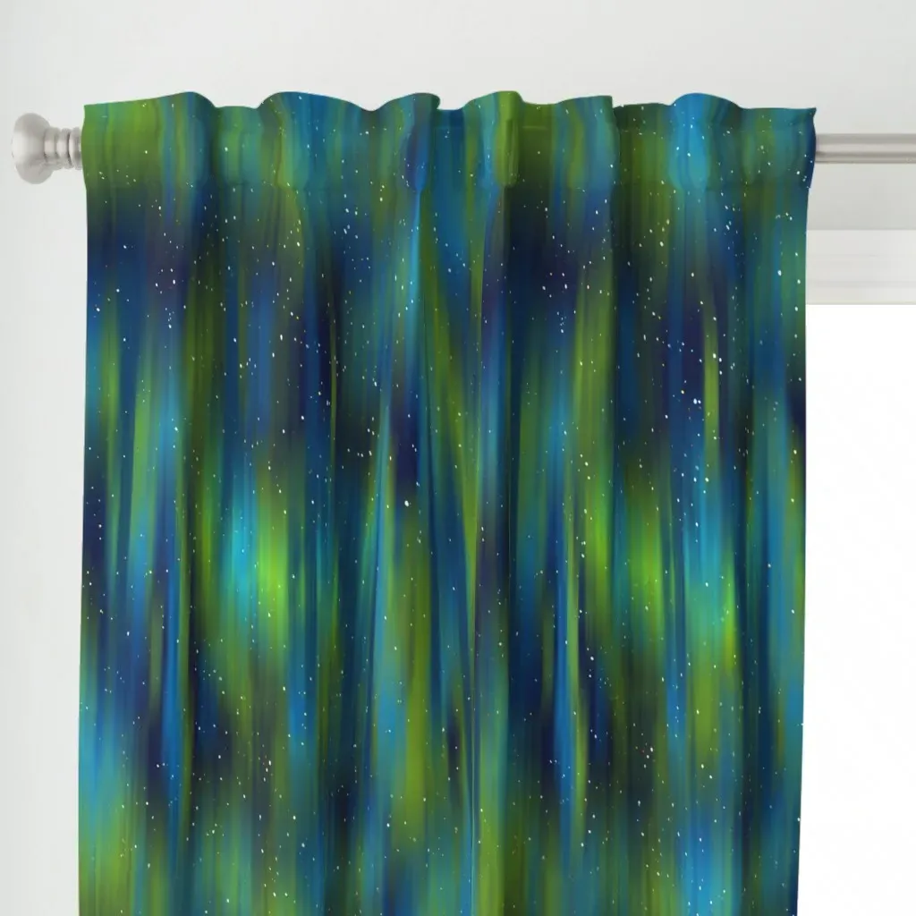 In The Midst Of An Aurora Curtain Panel - Teal alternate view