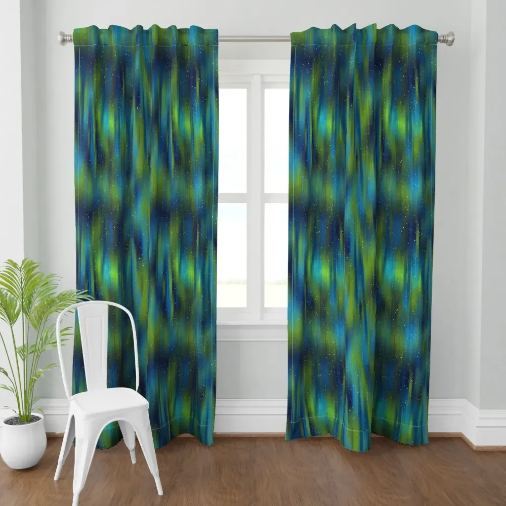 In The Midst Of An Aurora Curtain Panel - Teal product
