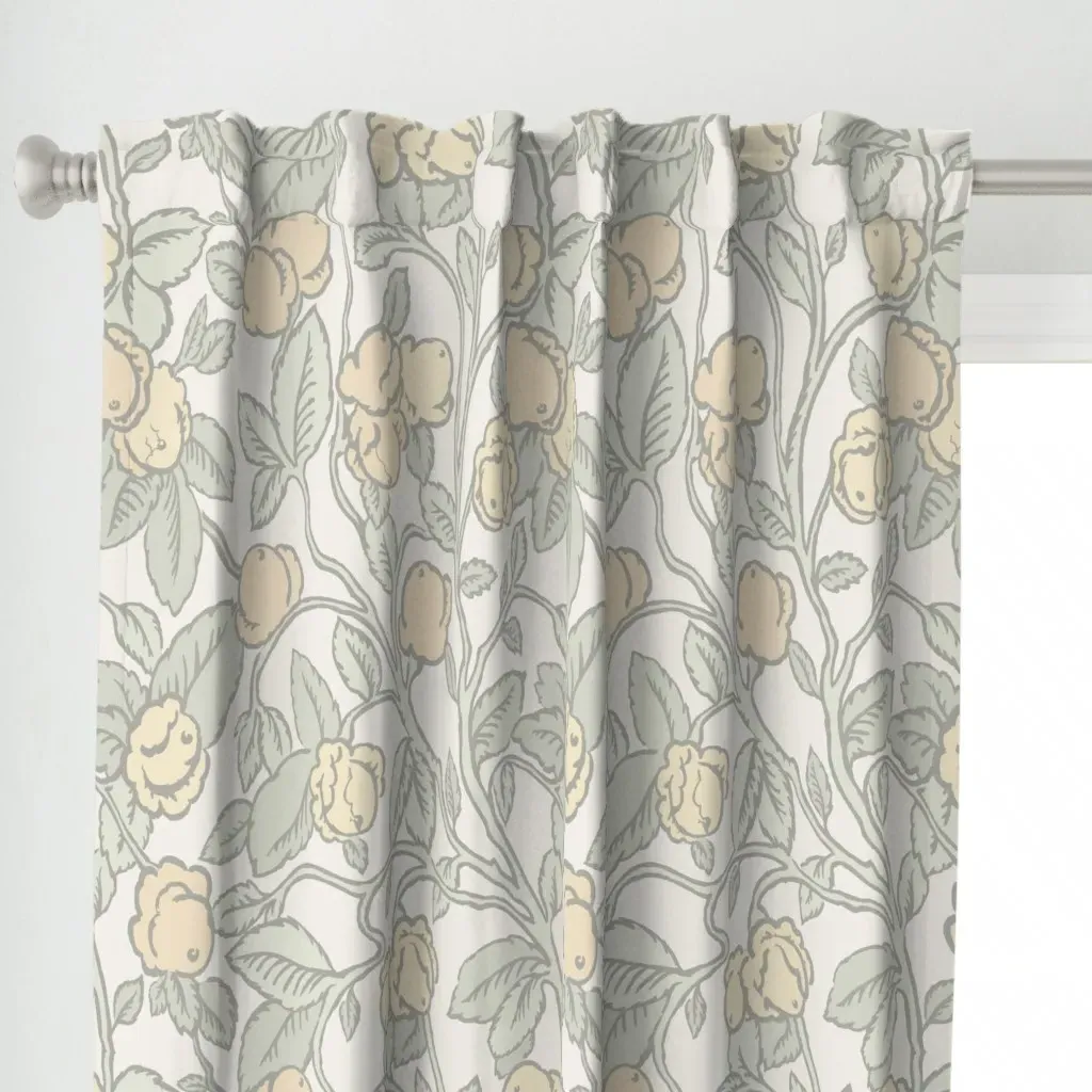 In The Rose Garden Curtain Panel - Pale Yellow alternate view