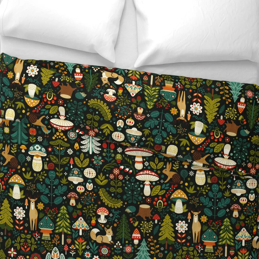 In The Woods Duvet Cover - Green alternate view
