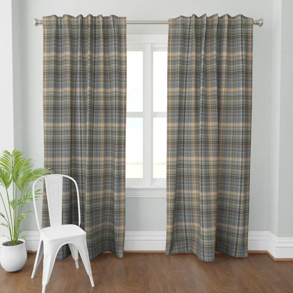 In The Woods Plaid Soft Curtain Panel - Taupe product