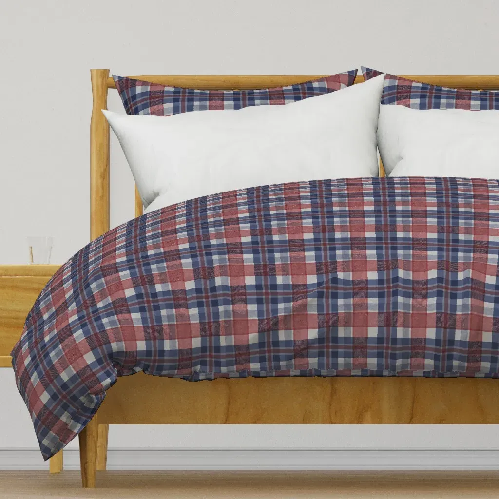 Independence Plaid Ddr962 Duvet Cover - Red product