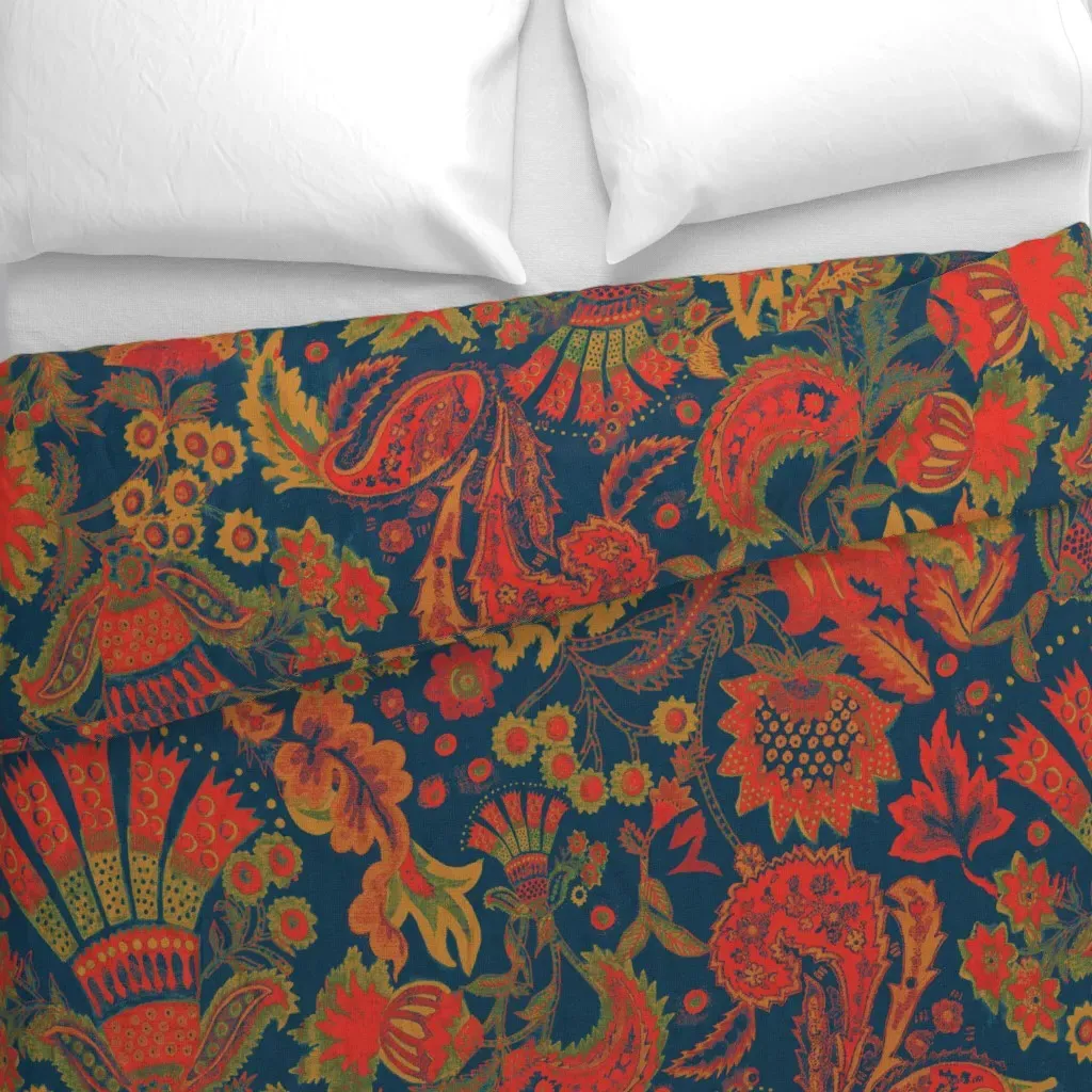 Indian Block Print Duvet Cover - Crimson Red alternate view