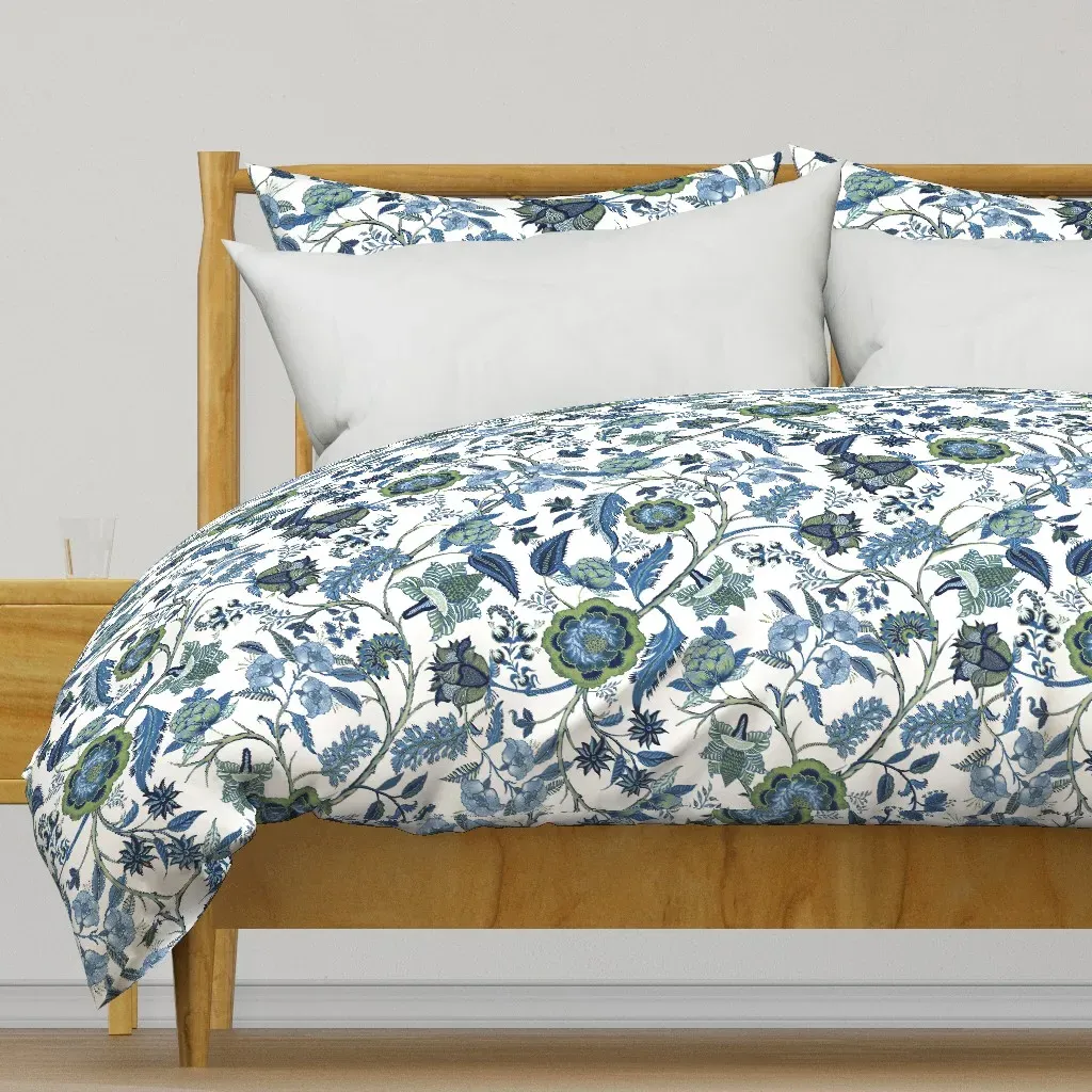 Indian Chinoiserie Chintz Duvet Cover - Blue product