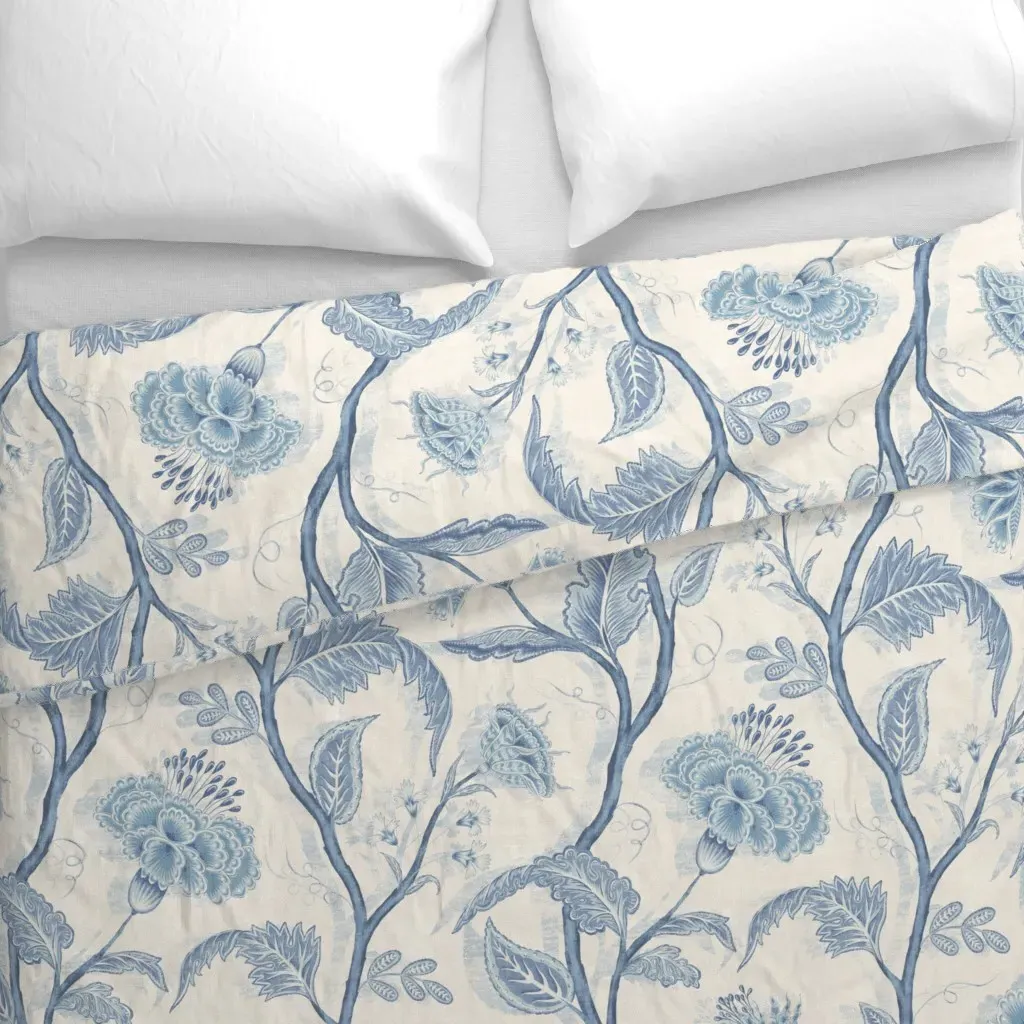 Indienne Vine Large Soft Duvet Cover - Blue alternate view