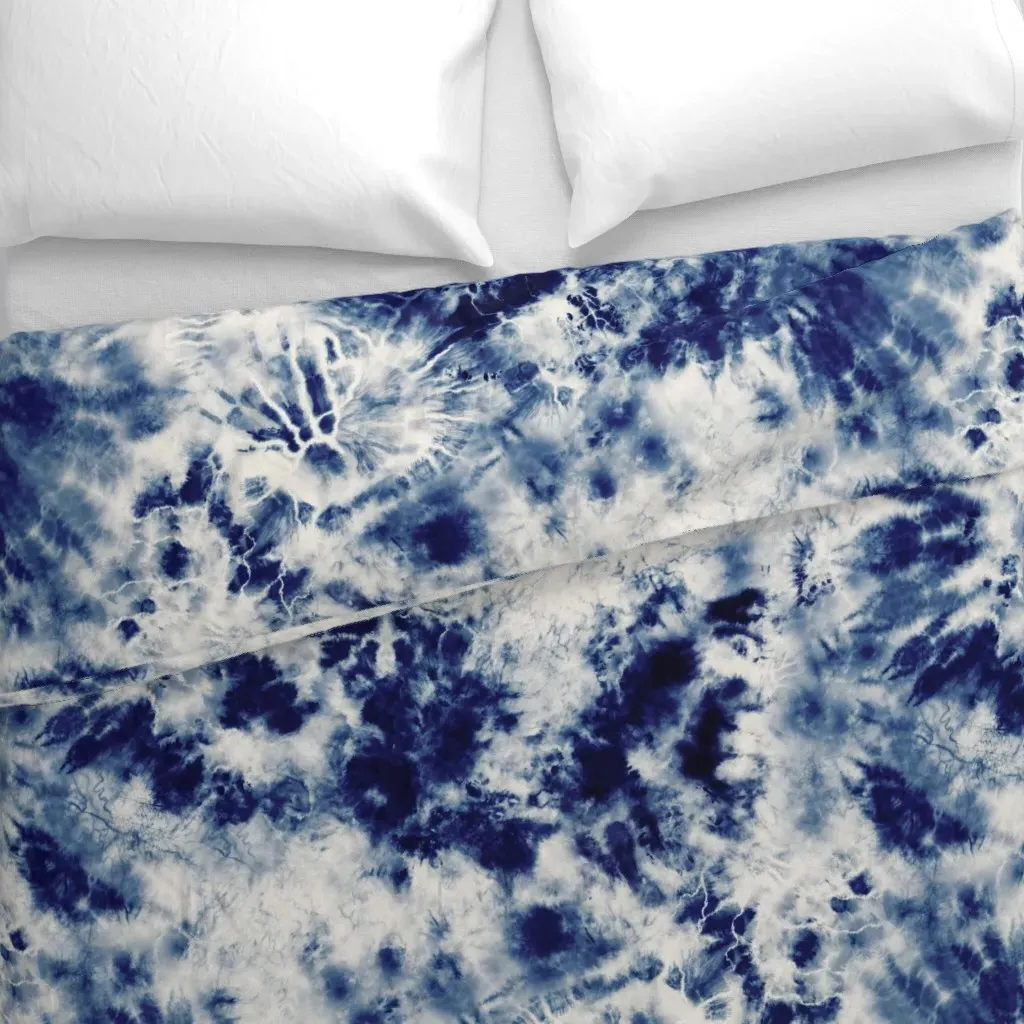 Indigo Blue Shibori Tie Dye Duvet Cover - Indigo alternate view