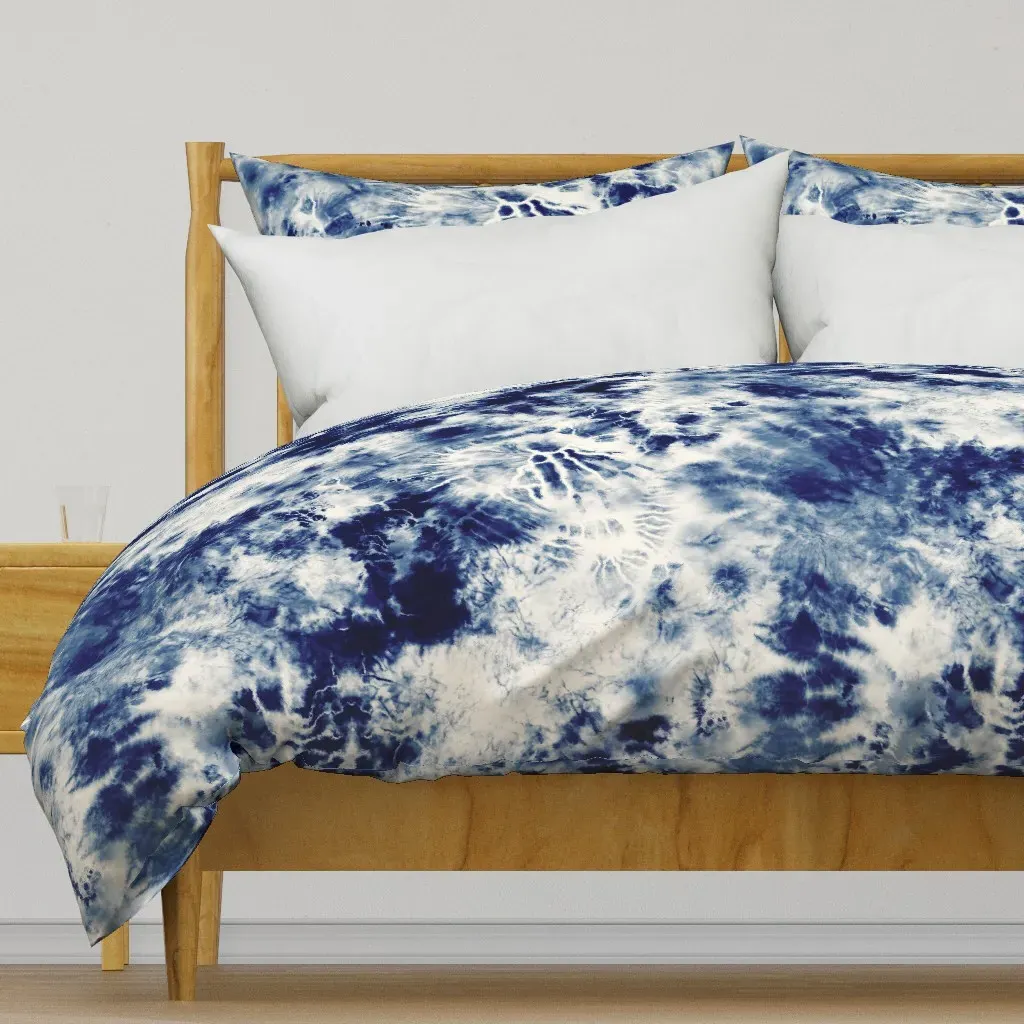 Indigo Blue Shibori Tie Dye Duvet Cover - Indigo product