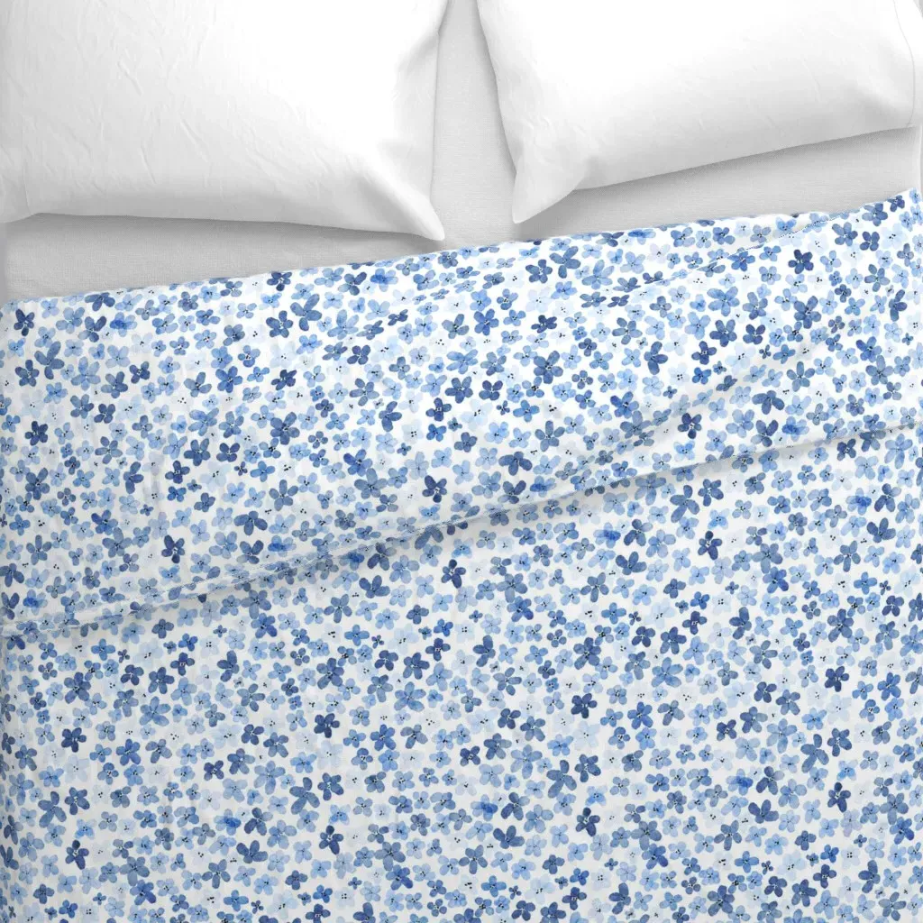 Indigo Blue Watercolor Duvet Cover - Blue alternate view