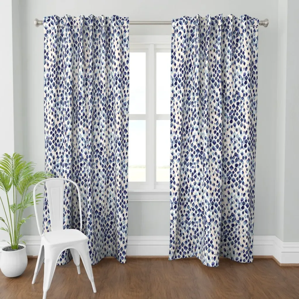 Indigo Rain Curtain Panel - Navy Blue product