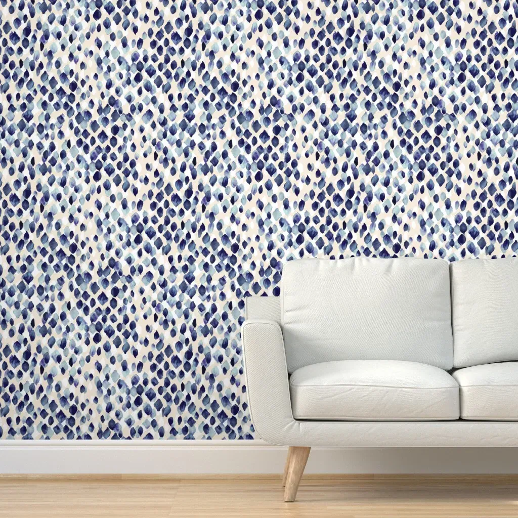 Indigo Rain Peel and Stick Wallpaper - Blue product