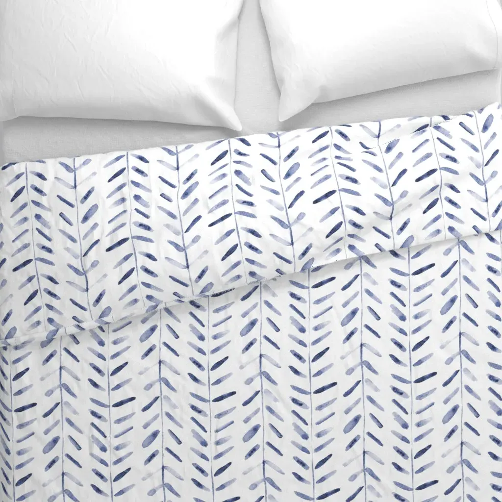 Indigo Watercolor Abstract Duvet Cover - Indigo alternate view