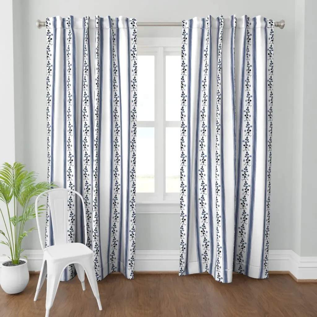Indigo Watercolor Curtain Panel - Indigo product