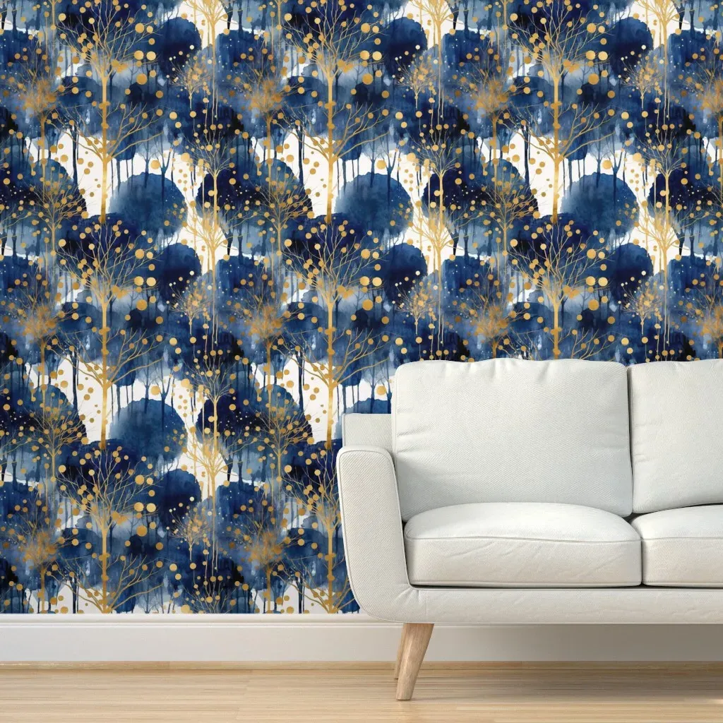 Indigold Forest Peel and Stick Wallpaper - Indigo product