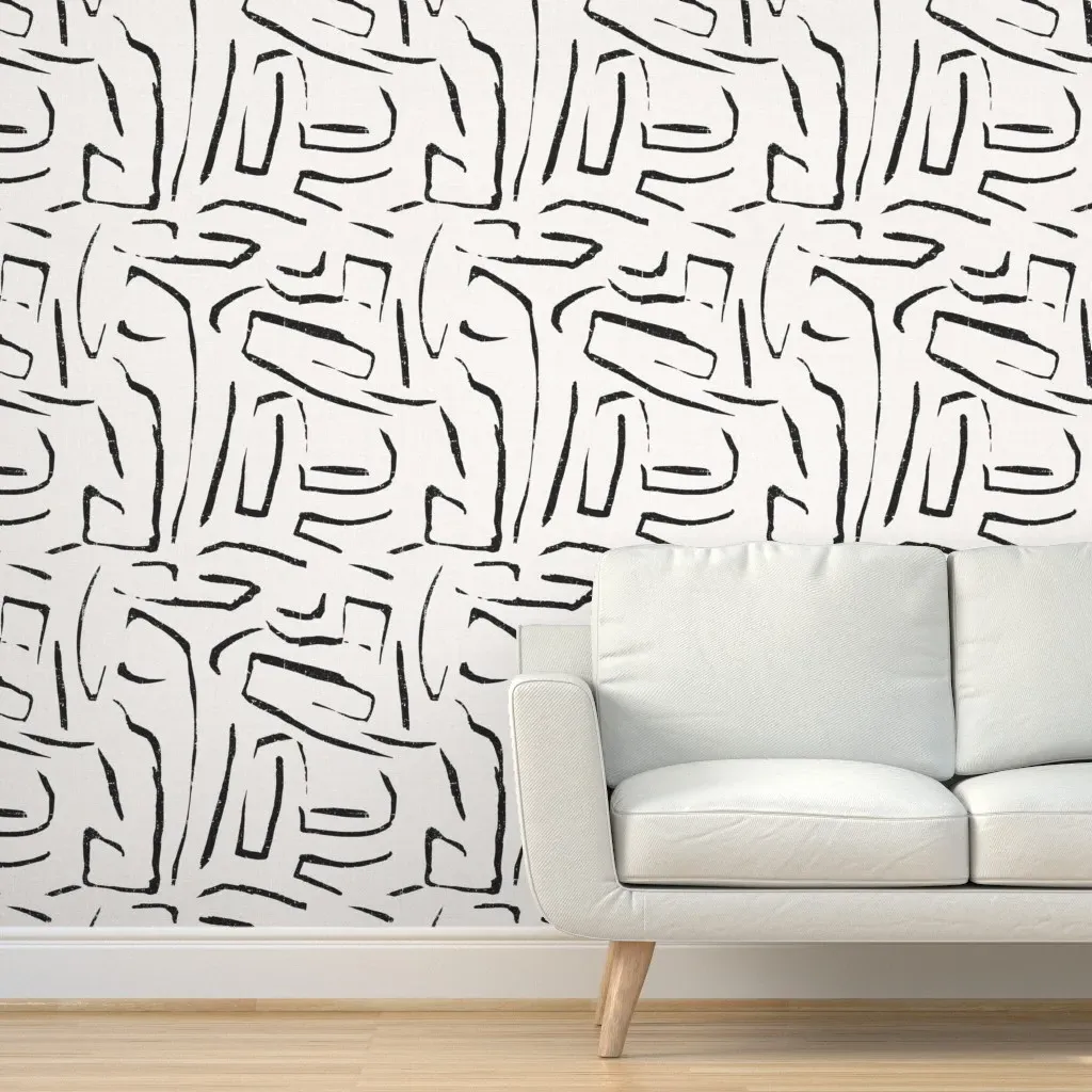 Indu Peel and Stick Wallpaper - Black, White product