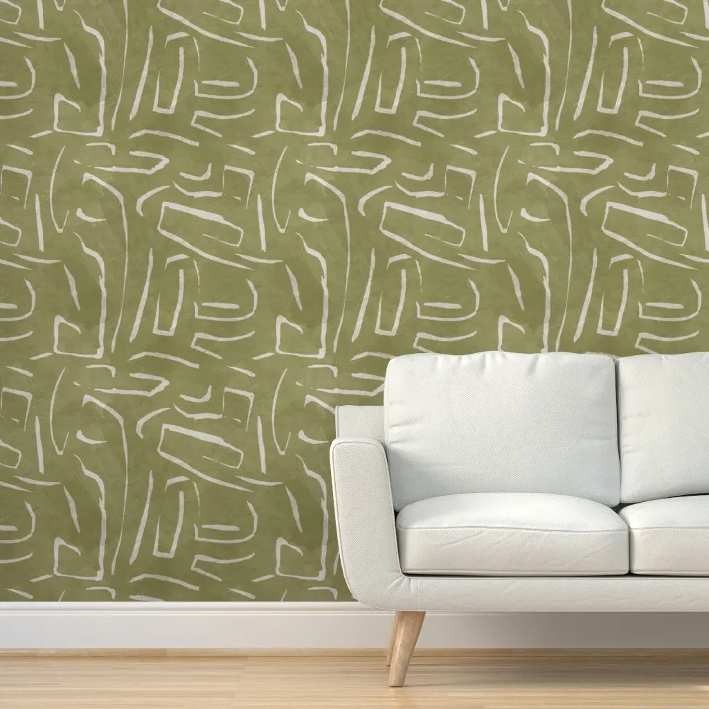 Indu Sage Peel and Stick Wallpaper - Olive Green product