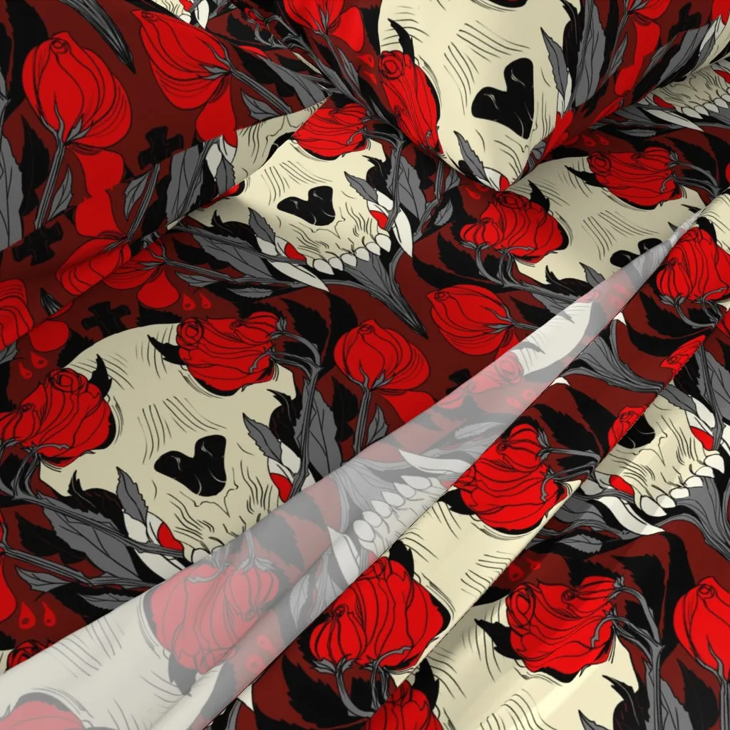 Indulgent Goth Vampire Pattern Cal King Sheet Set - Red alternate view