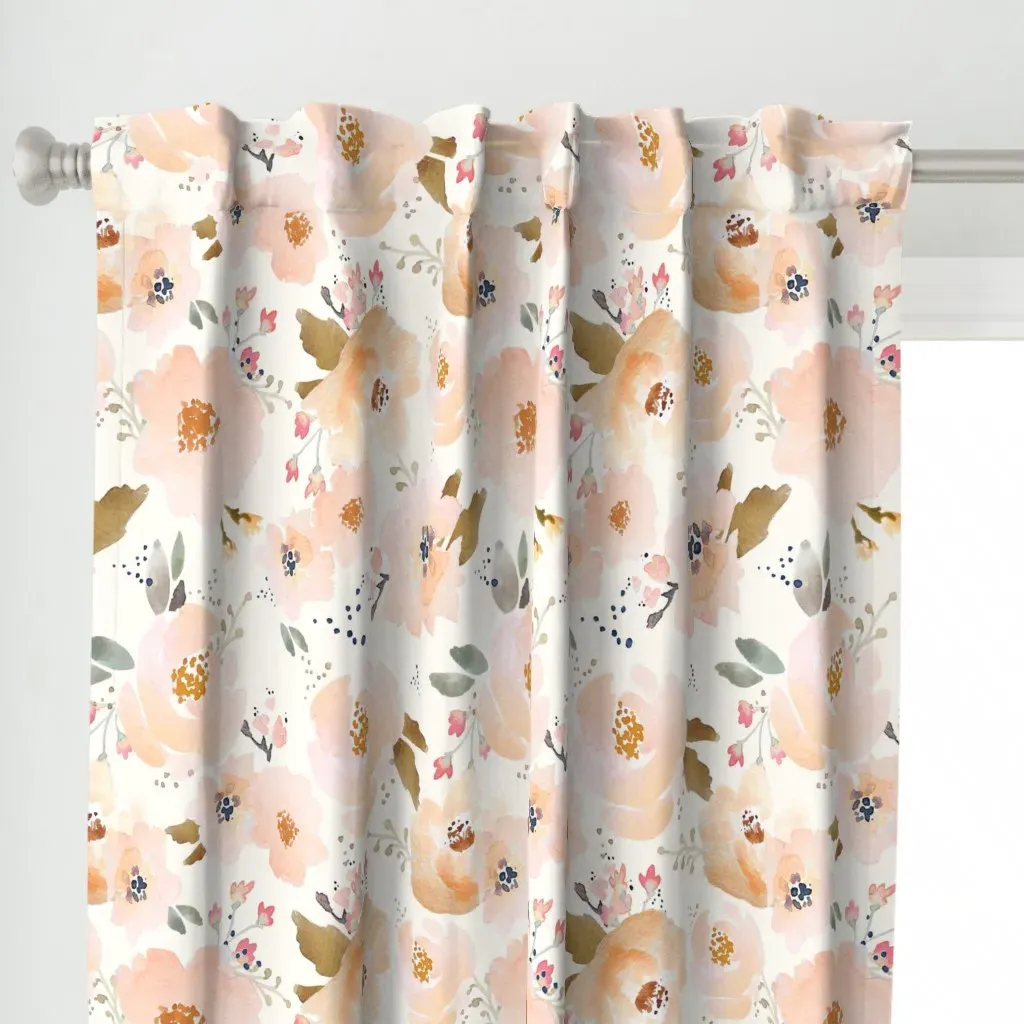 Indy Bloom Curtain Panel - Peach alternate view